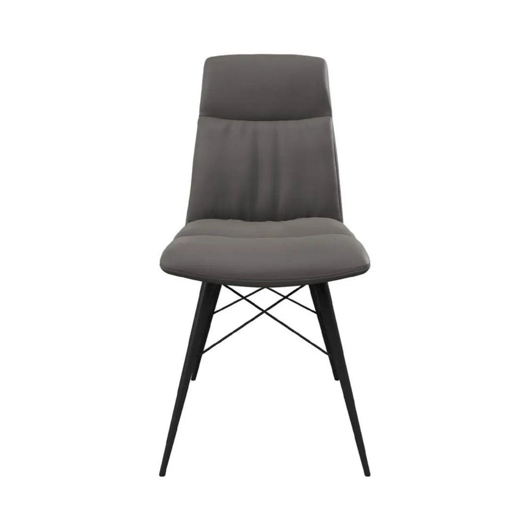 Alesia Set of 2 Dining Chairs in Grey - LUX - HOM