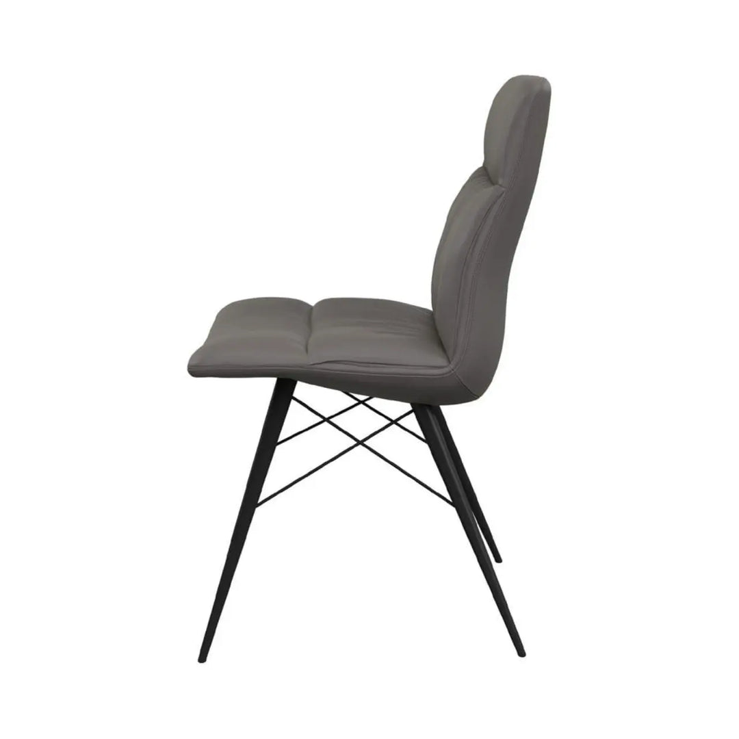 Alesia Set of 2 Dining Chairs in Grey - LUX - HOM