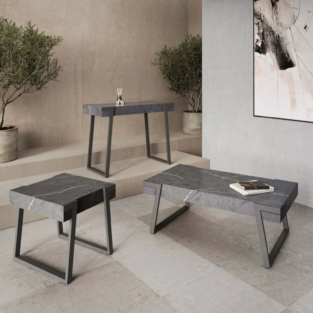 Alina Grey Marble Effect Coffee Table - LUX - HOM