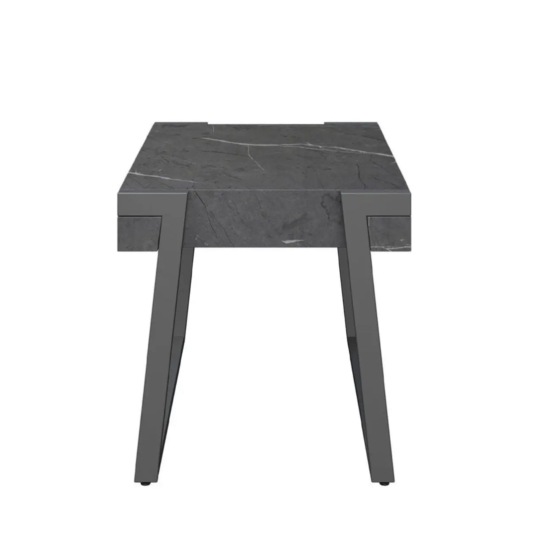 Alina Grey Marble Effect Side Table - LUX - HOM