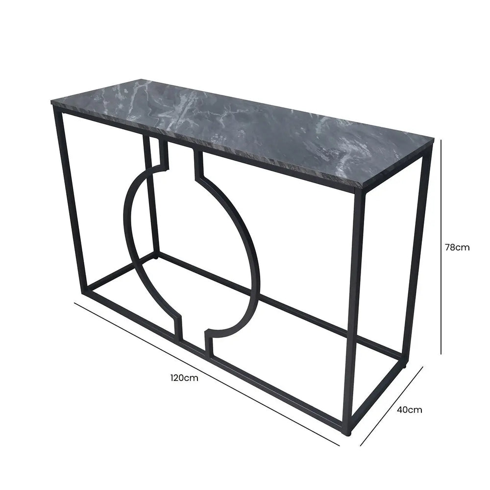 Alora Black Metal Console Table - KD 36 - LUX - HOM