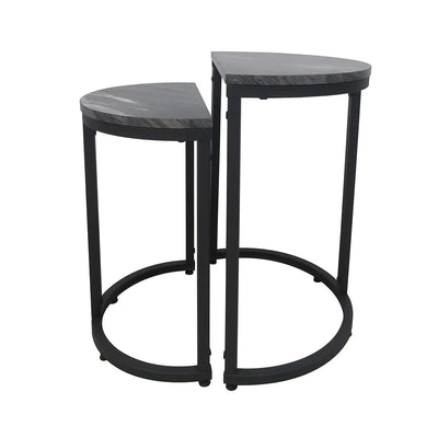 Alora Set of 2 Half Moon Black Nest Tables #NJ Home Interiors#