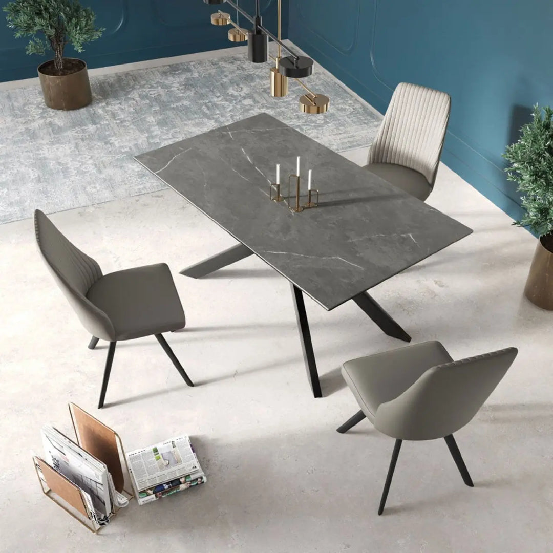 Alvaro Dining Chair in Dark Grey - LUX - HOM