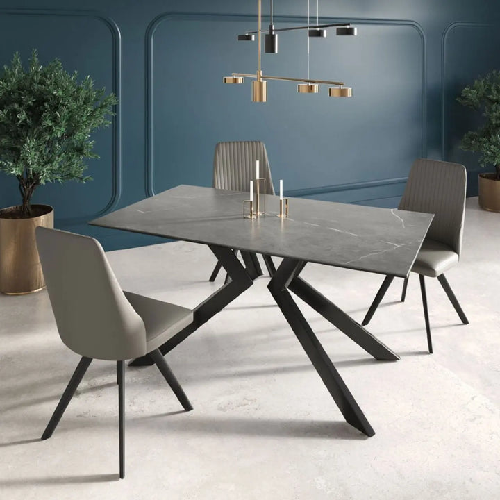 Alvaro Dining Chair in Dark Grey - LUX - HOM