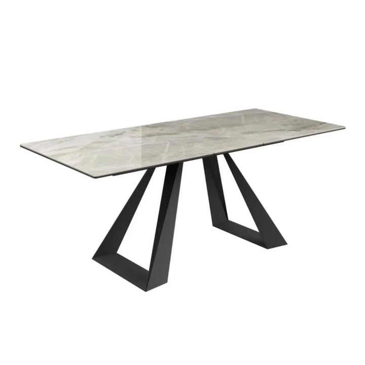 Alvento 160 - 200cm Grey Gloss Ceramic Auto - Rise Extending Dining Table #NJ Home Interiors#