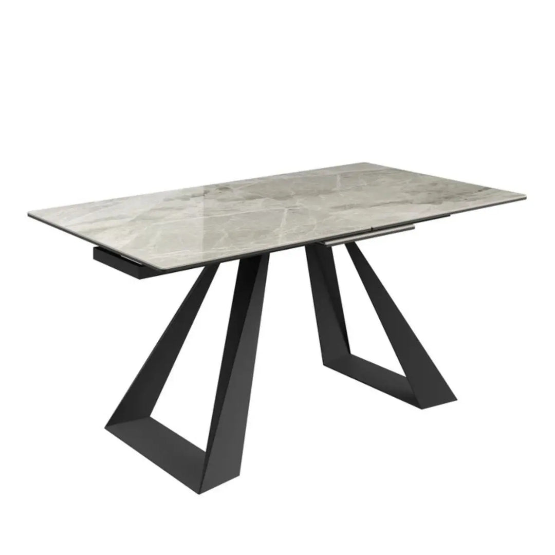 Alvento 160 - 200cm Grey Gloss Ceramic Auto - Rise Extending Dining Table #NJ Home Interiors#
