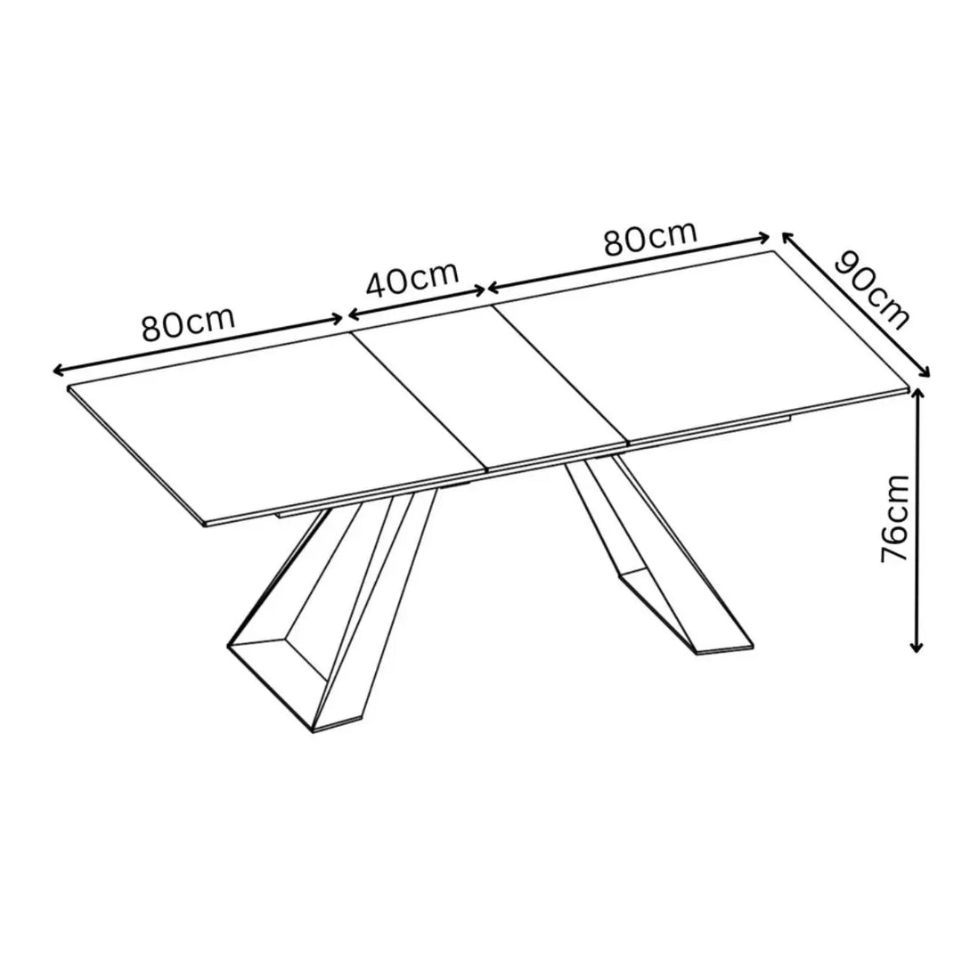Alvento 160 - 200cm Grey Gloss Ceramic Auto - Rise Extending Dining Table #NJ Home Interiors#
