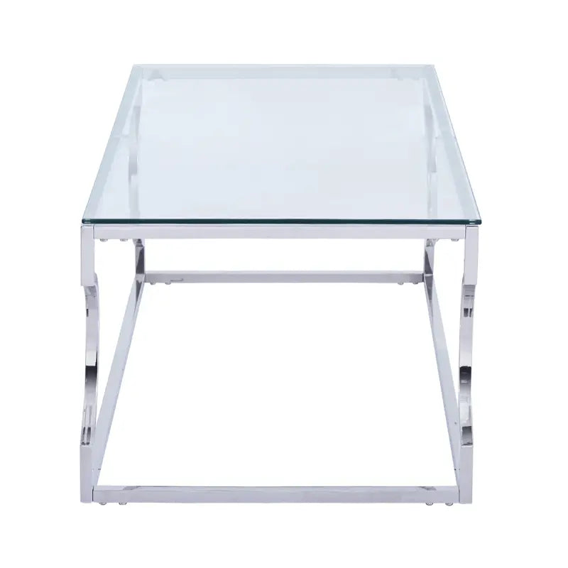 Alvis Stainless Steel Coffee Table Glass Top #NJ Home Interiors#