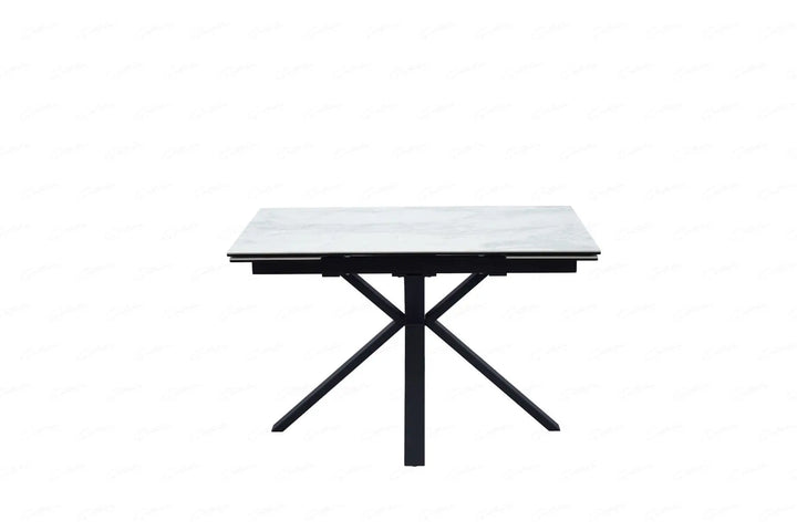 Zara 120-180cm Extending Dining Table in White Ceramic Marble Giatalia