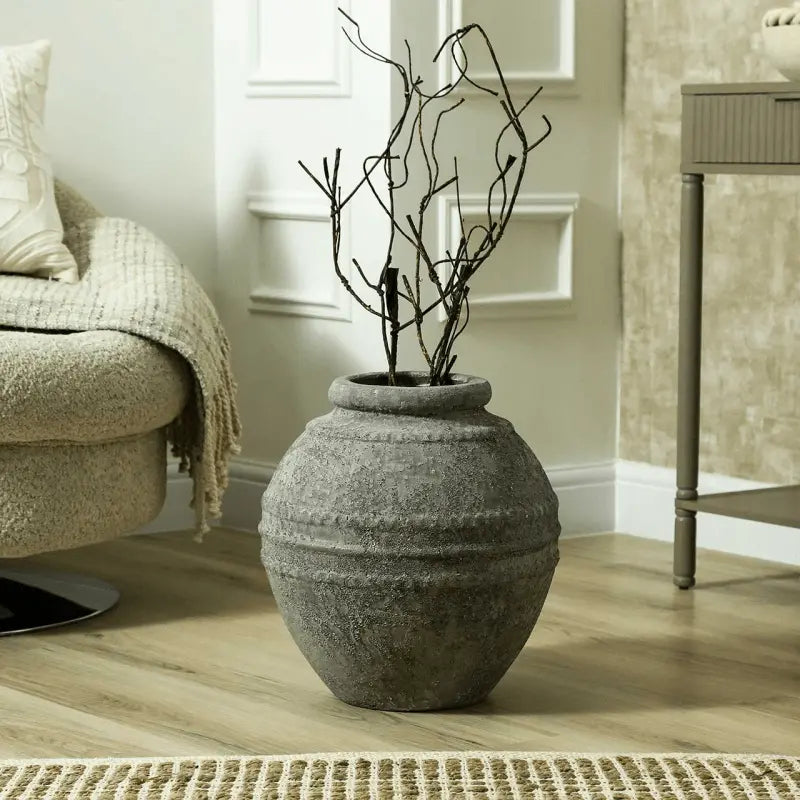 Antique Dark Grey Terracotta Pot #NJ Home Interiors#