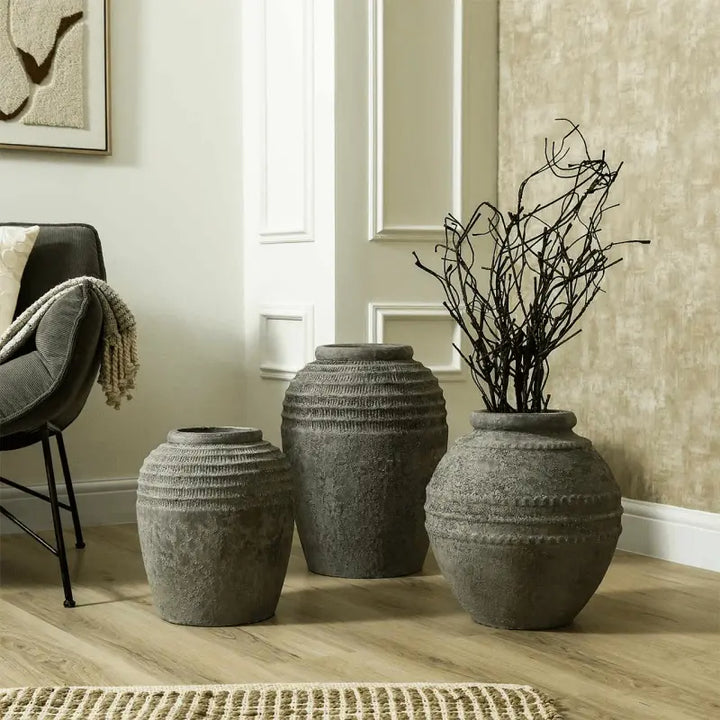 Antique Dark Grey Terracotta Pot #NJ Home Interiors#