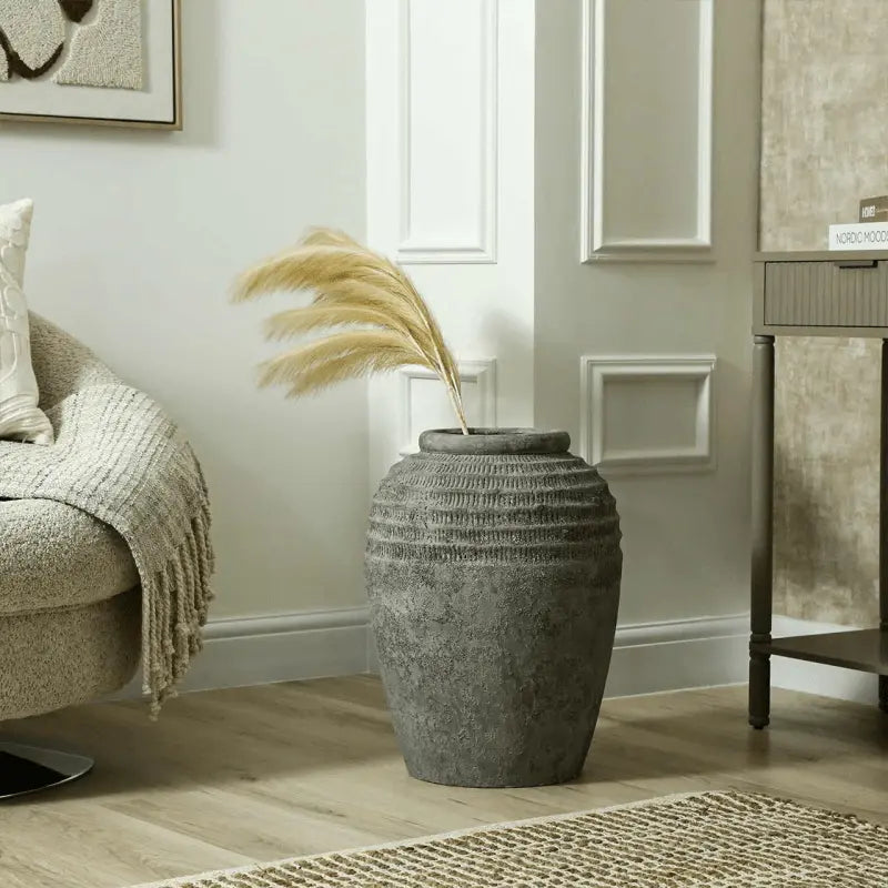 Antique Dark Grey Terracotta Vase #NJ Home Interiors#