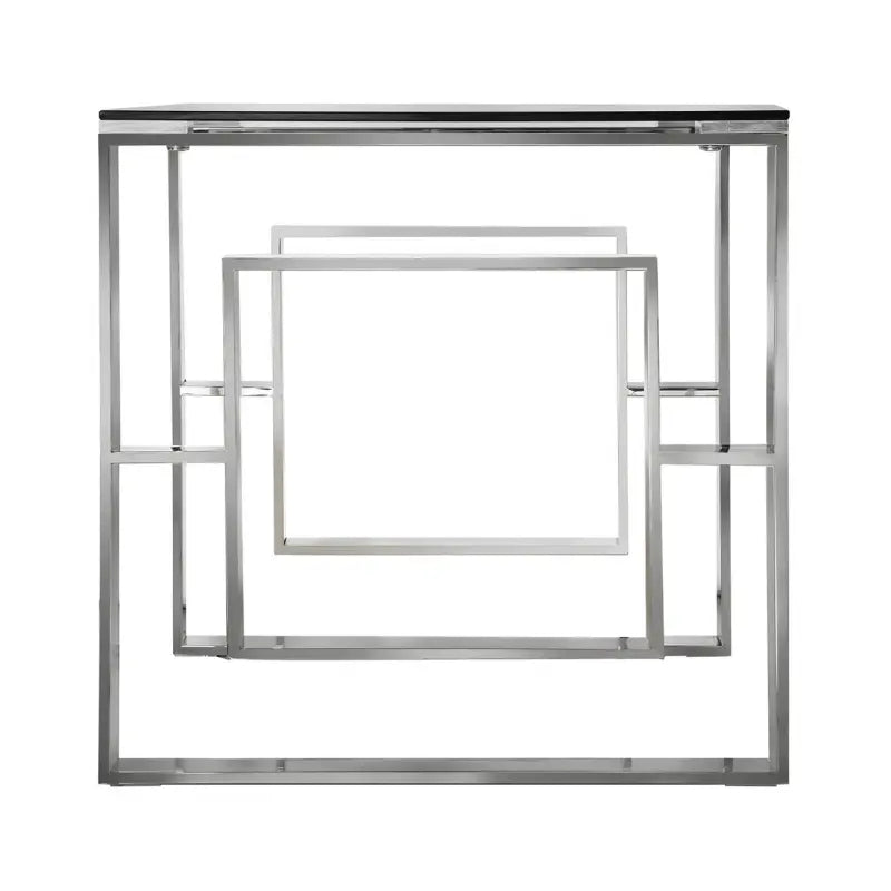 Apex Stainless Steel End Table Smoked Glass Top #NJ Home Interiors#