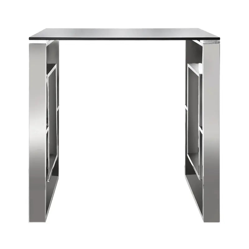Apex Stainless Steel End Table Smoked Glass Top #NJ Home Interiors#