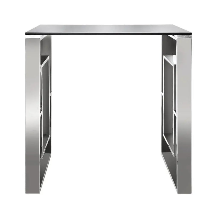 Apex Stainless Steel End Table Smoked Glass Top #NJ Home Interiors#