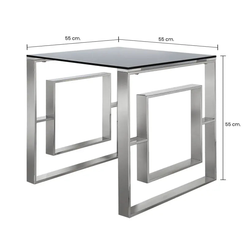 Apex Stainless Steel End Table Smoked Glass Top #NJ Home Interiors#