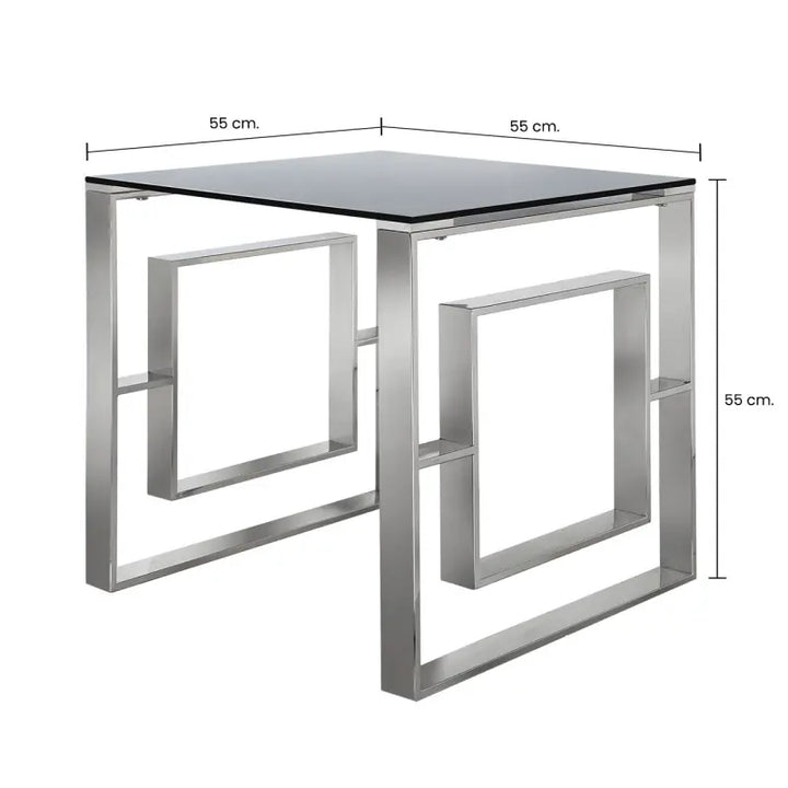 Apex Stainless Steel End Table Smoked Glass Top #NJ Home Interiors#