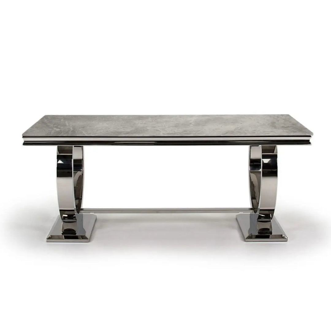 Arianna 200cm Marble Dining Table in Grey - NJ Home Interiors