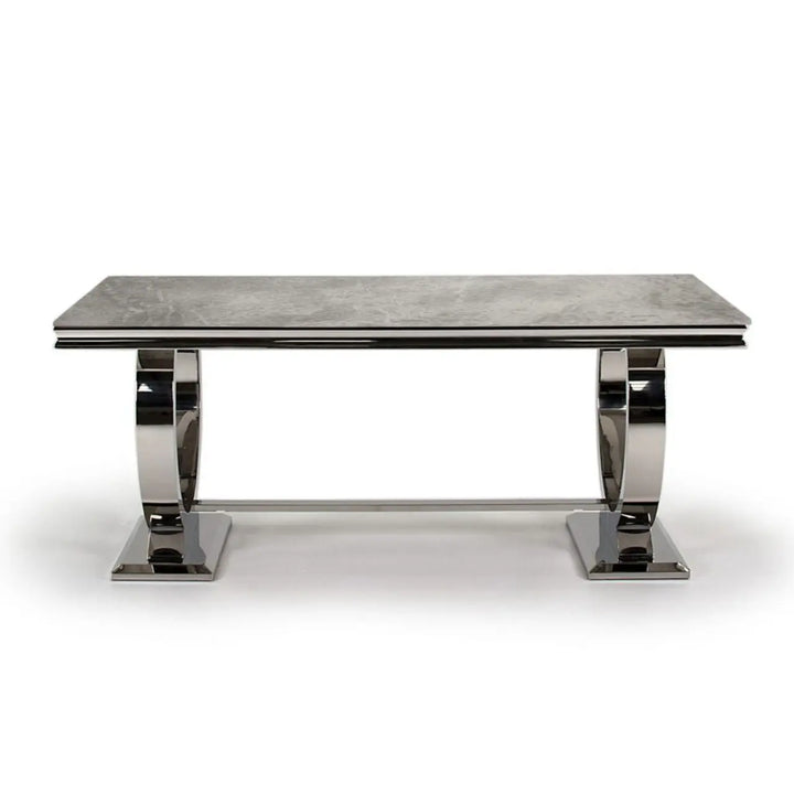 Arianna 200cm Marble Dining Table in Grey - NJ Home Interiors