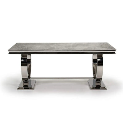 Arianna 200cm Marble Dining Table in Grey - NJ Home Interiors