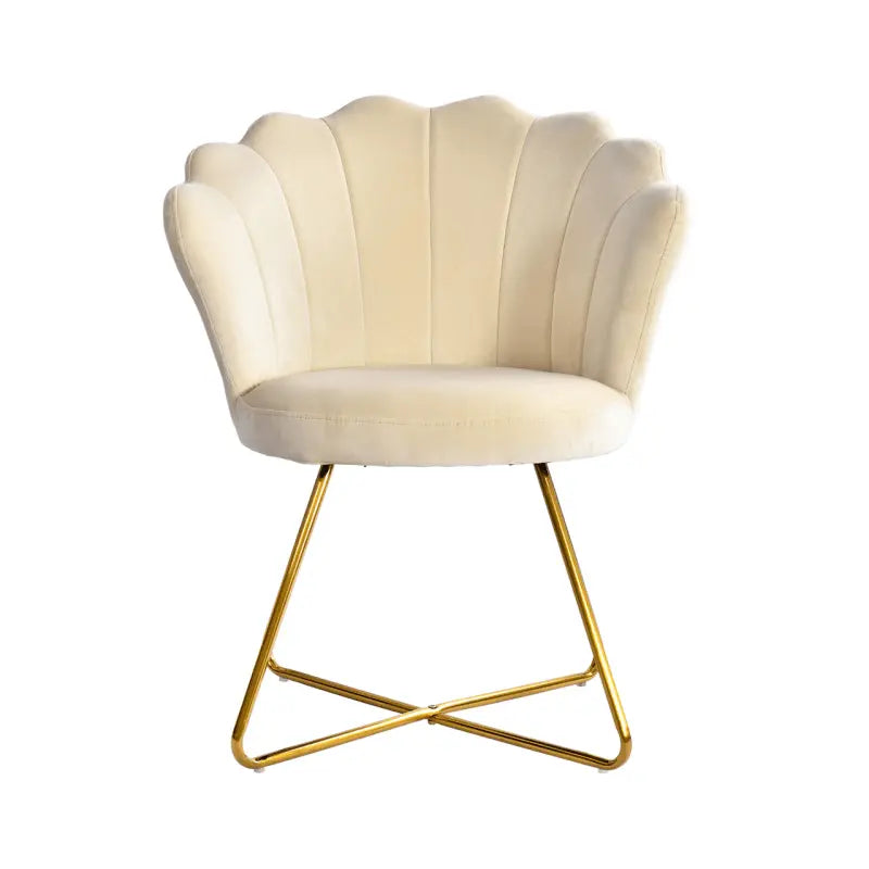 Ariel Shell Back Chair Cream with Gold Legs #NJ Home Interiors#