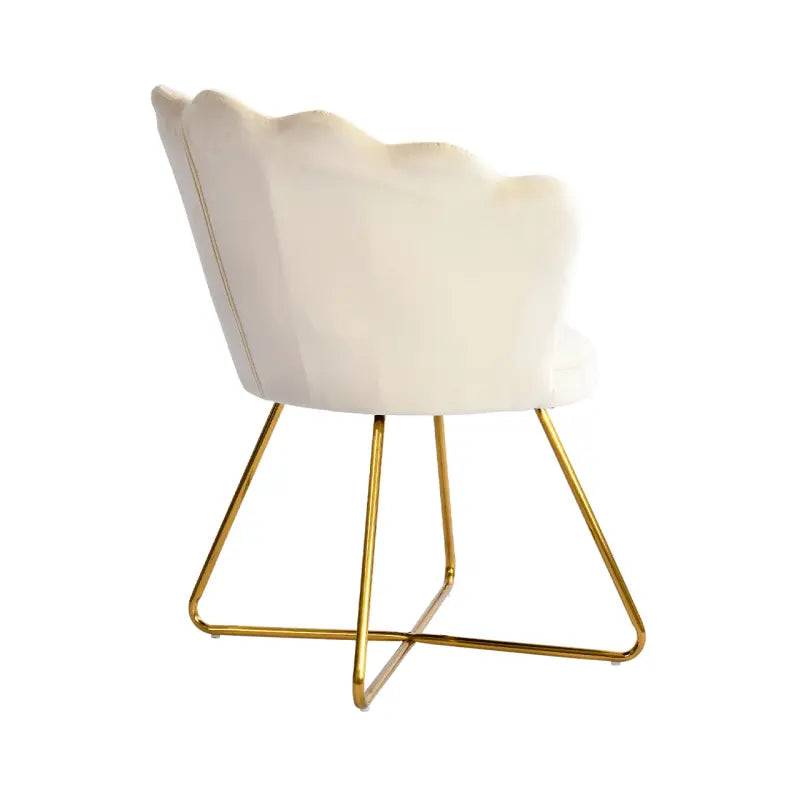 Ariel Shell Back Chair Cream with Gold Legs #NJ Home Interiors#