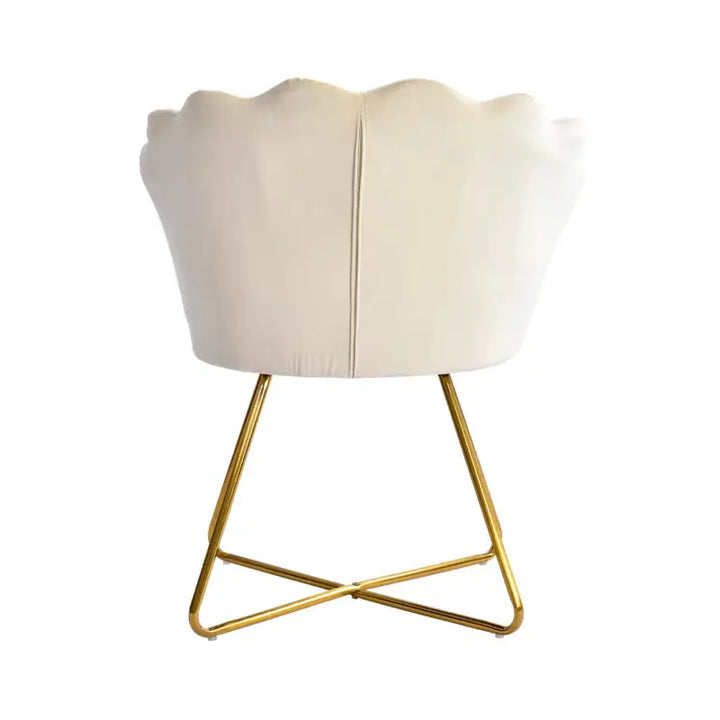 Ariel Shell Back Chair Cream with Gold Legs #NJ Home Interiors#