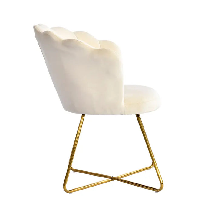 Ariel Shell Back Chair Cream with Gold Legs #NJ Home Interiors#