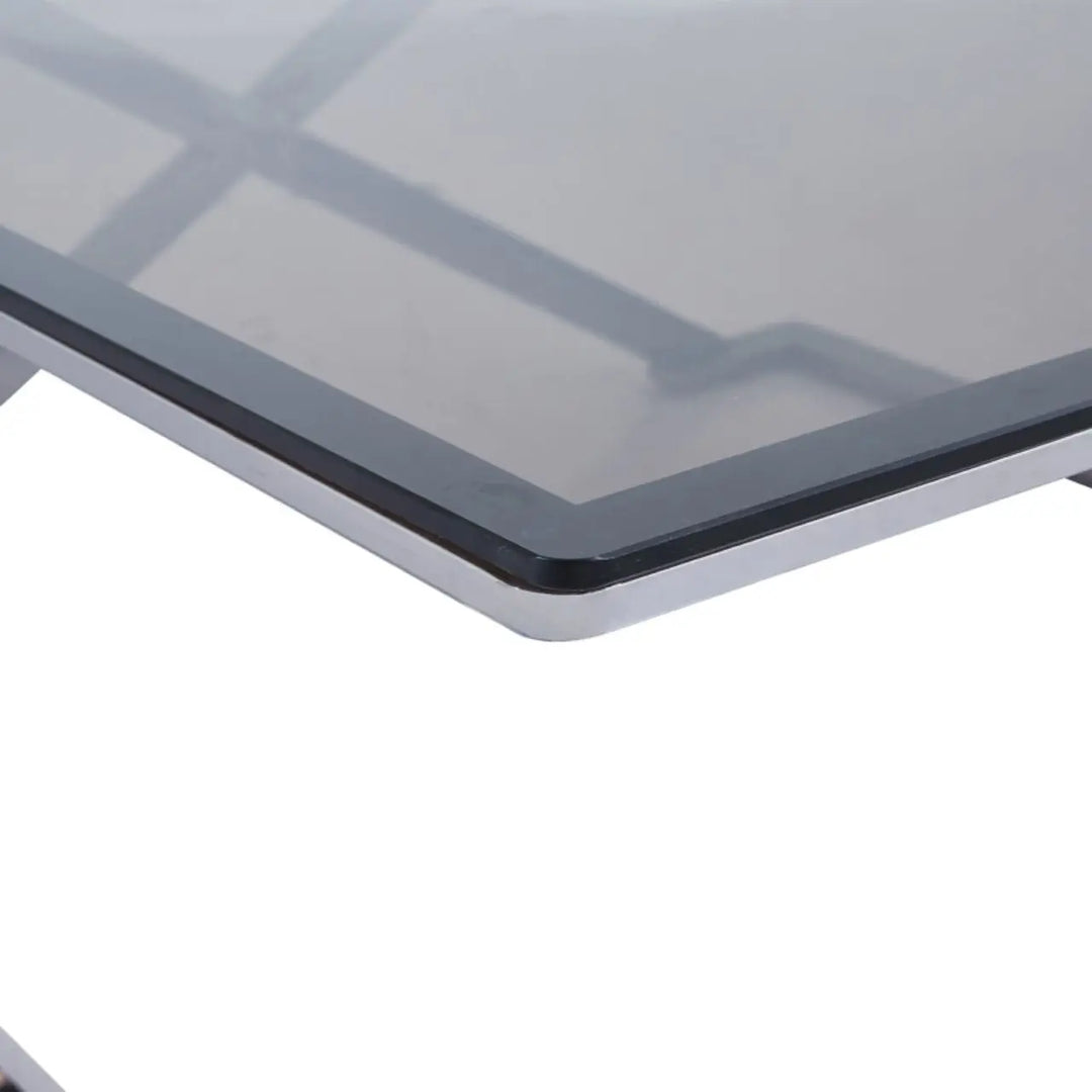 Aziel Grey Gunmetal with Smoke Glass Coffee Table - NJ Home Interiors