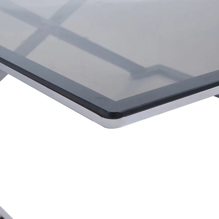 Aziel Grey Gunmetal with Smoke Glass Coffee Table - NJ Home Interiors