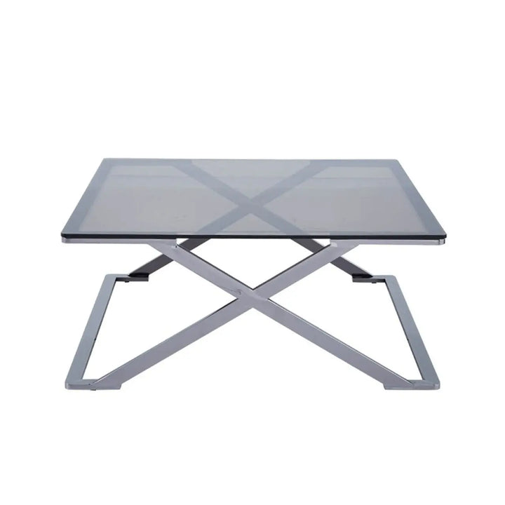 Aziel Grey Gunmetal with Smoke Glass Coffee Table - NJ Home Interiors