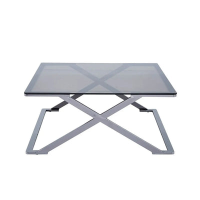 Aziel Grey Gunmetal with Smoke Glass Coffee Table - NJ Home Interiors
