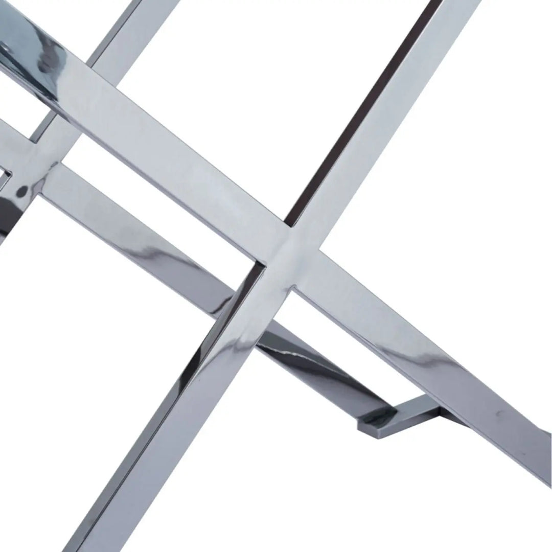 Aziel Grey Gunmetal with Smoke Glass Console Table - NJ Home Interiors