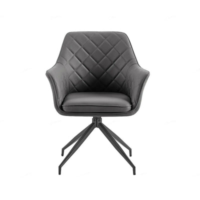Kavara Chair in Grey PU – Modern Dining Chair with Durable PU Leather Giatalia