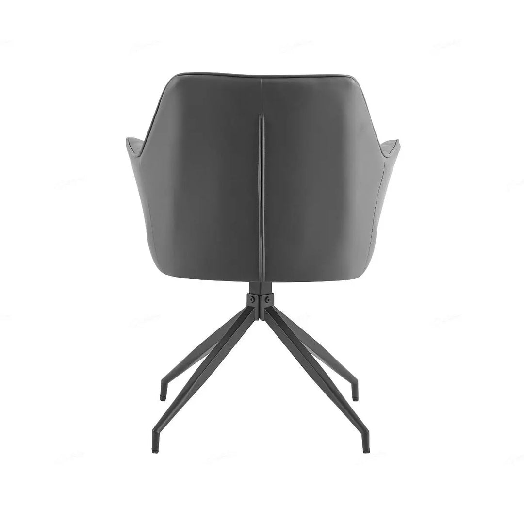 Kavara Chair in Grey PU – Modern Dining Chair with Durable PU Leather Giatalia