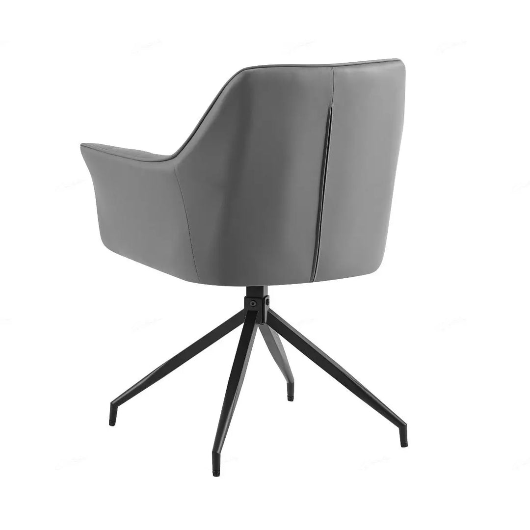 Kavara Chair in Grey PU – Modern Dining Chair with Durable PU Leather Giatalia