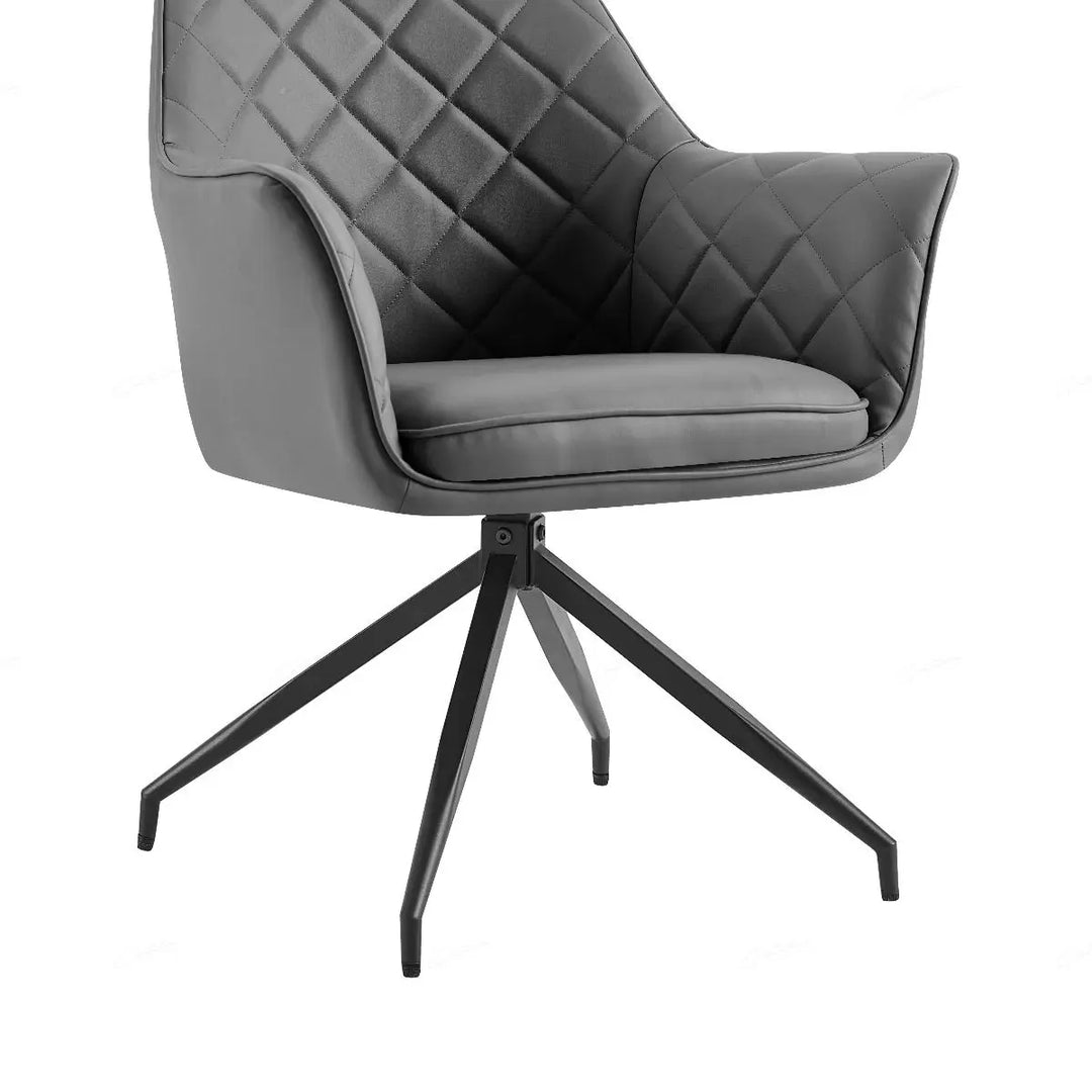 Kavara Chair in Grey PU – Modern Dining Chair with Durable PU Leather Giatalia