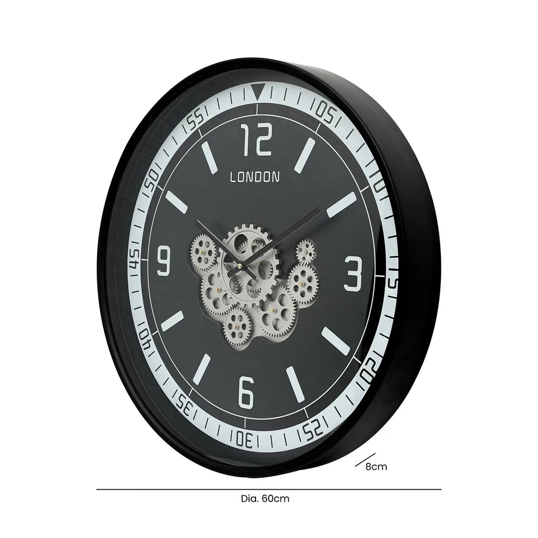Black Gears 60cm Wall Clock #NJ Home Interiors#