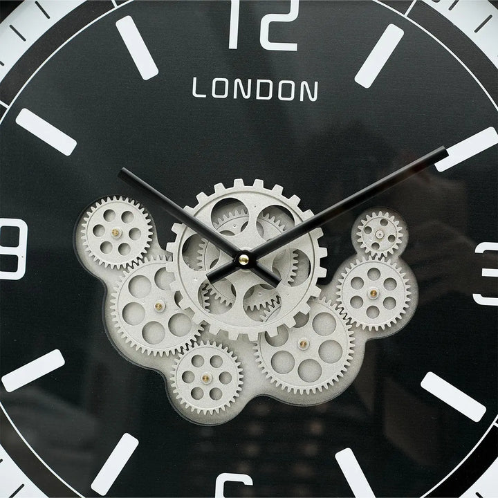Black Gears 60cm Wall Clock #NJ Home Interiors#