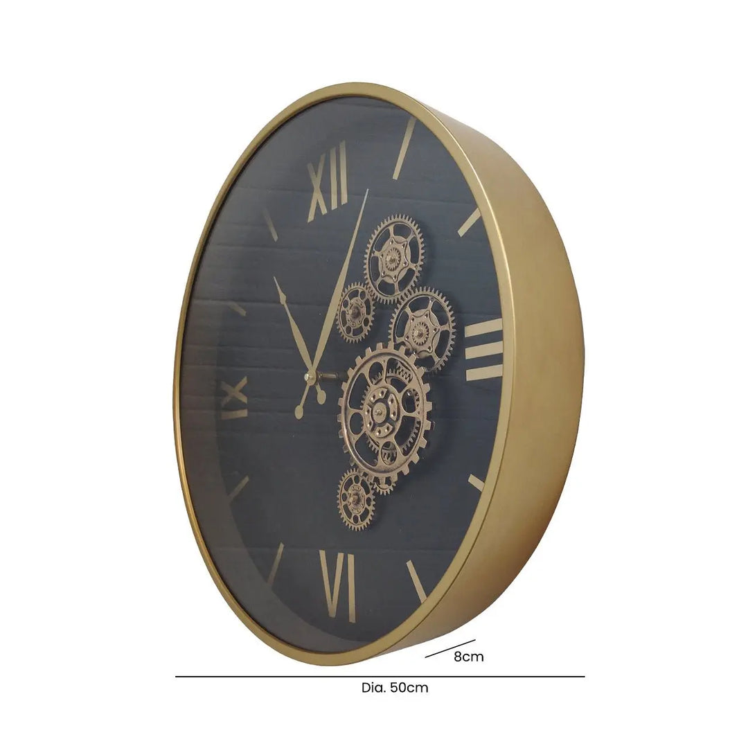 Black & Gold Gears 50cm Wall Clock #NJ Home Interiors#