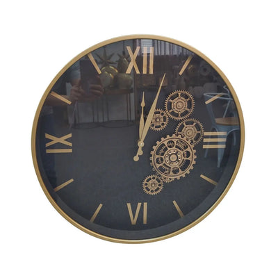 Black & Gold Gears 50cm Wall Clock #NJ Home Interiors#