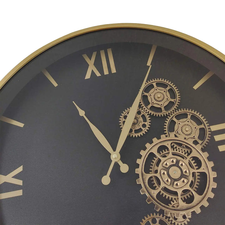 Black & Gold Gears 50cm Wall Clock #NJ Home Interiors#