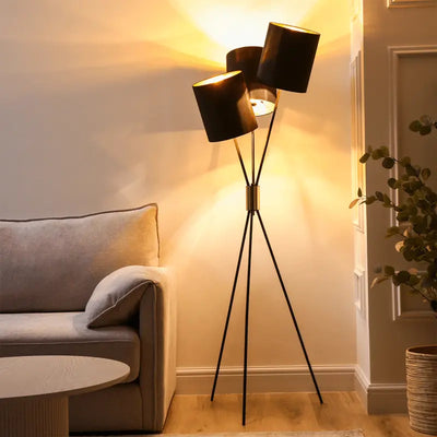 Black Metal Tripod Floor Lamp #NJ Home Interiors#