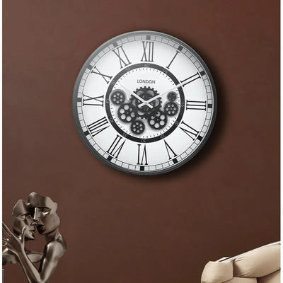 Black & White Gears 53.5cm Wall Clock #NJ Home Interiors#