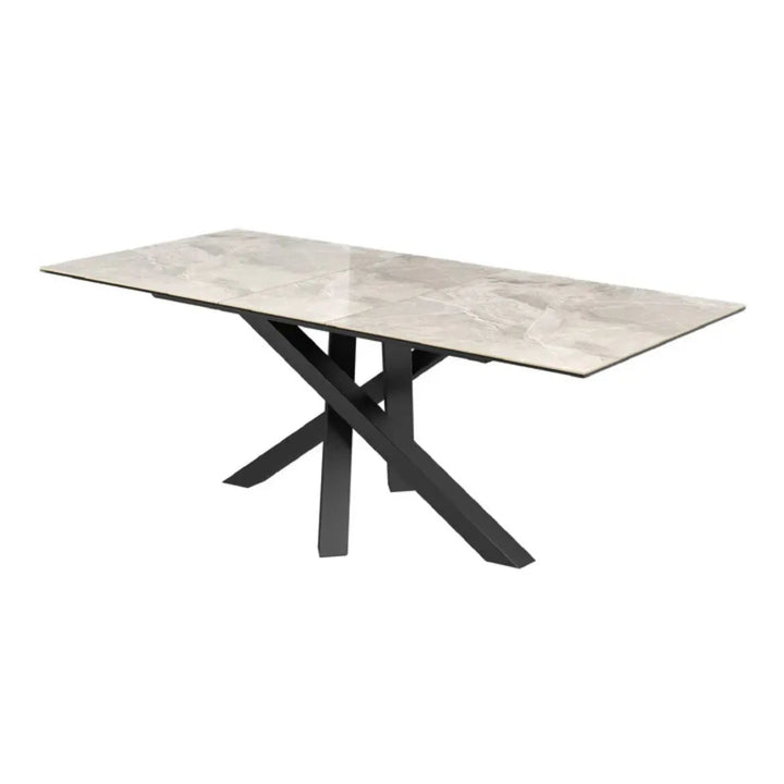 Brendan 160 - 200cm Light Grey Gloss Ceramic Auto - Rise Extending Dining Table #NJ Home Interiors#
