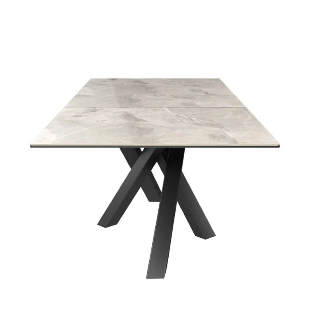 Brendan 160 - 200cm Light Grey Gloss Ceramic Auto - Rise Extending Dining Table #NJ Home Interiors#