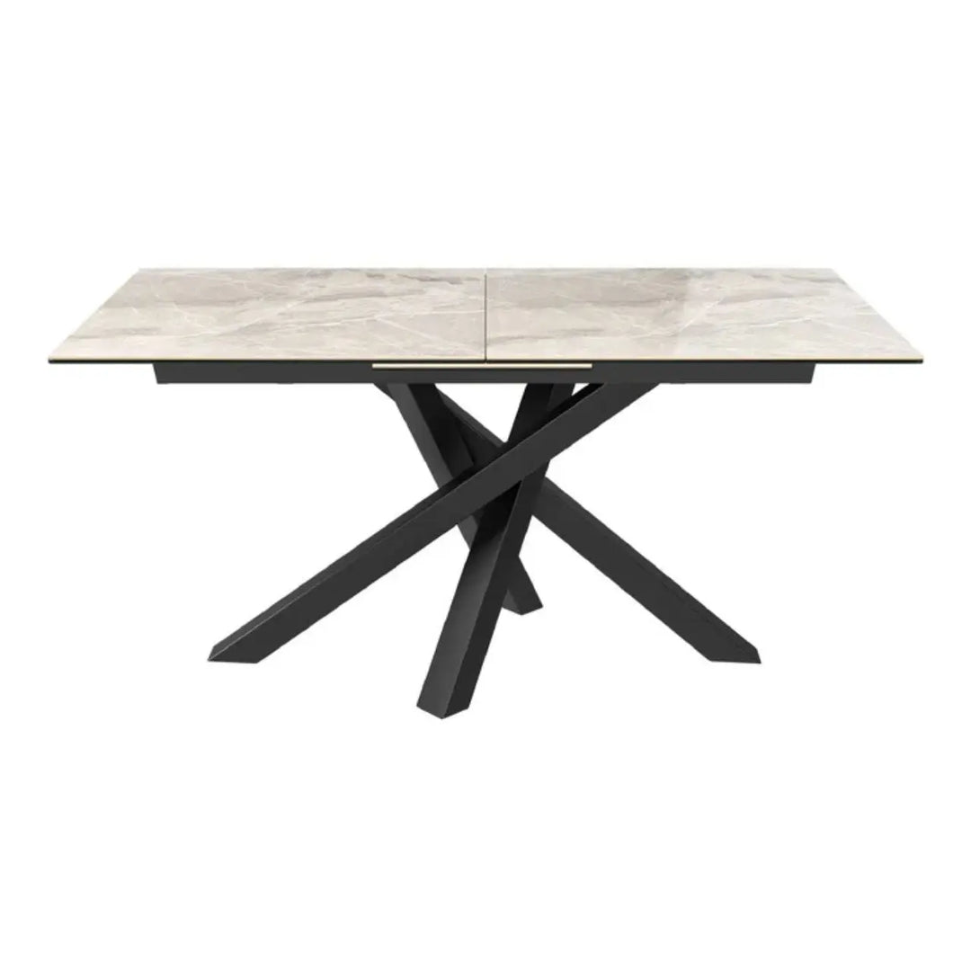 Brendan 160 - 200cm Light Grey Gloss Ceramic Auto - Rise Extending Dining Table #NJ Home Interiors#