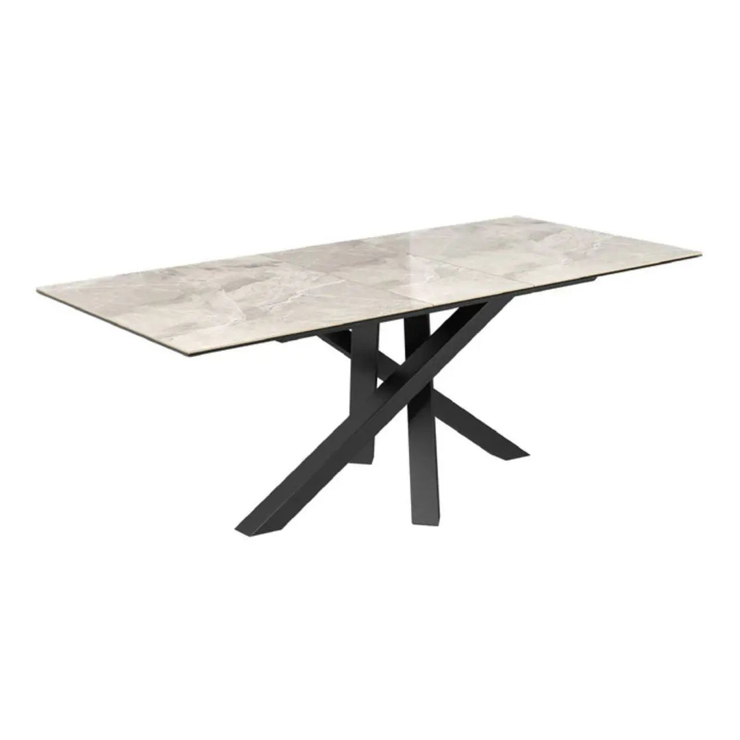 Brendan 160 - 200cm Light Grey Gloss Ceramic Auto - Rise Extending Dining Table #NJ Home Interiors#