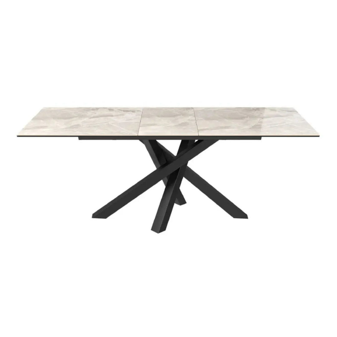 Brendan 160 - 200cm Light Grey Gloss Ceramic Auto - Rise Extending Dining Table #NJ Home Interiors#