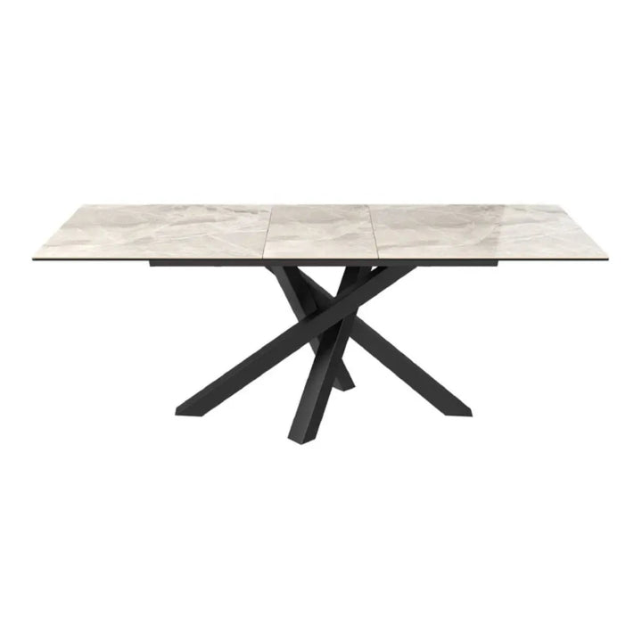 Brendan 160 - 200cm Light Grey Gloss Ceramic Auto - Rise Extending Dining Table #NJ Home Interiors#